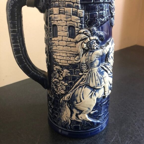 Western Germany Blue Painted Beer Stein RARE vintage - Picture 9 of 10